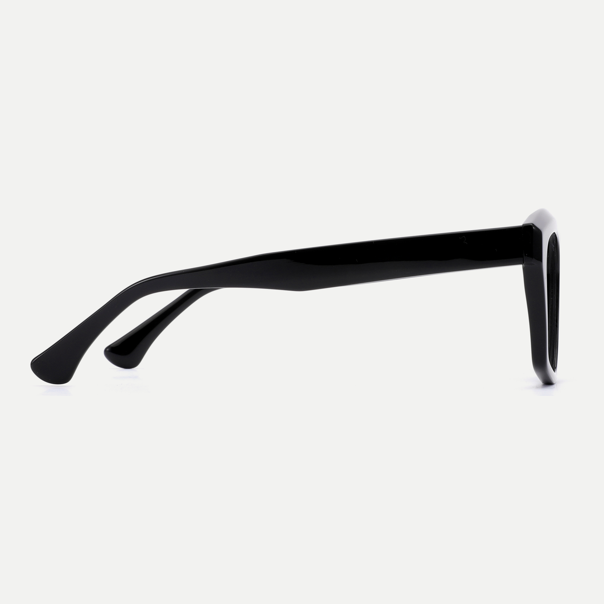 Tessa black acetate eyeglasses, side detail