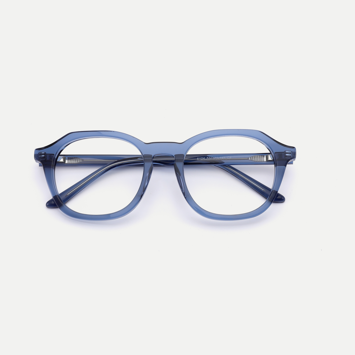 Elodie crystal blue acetate eyeglasses, inner temple detail