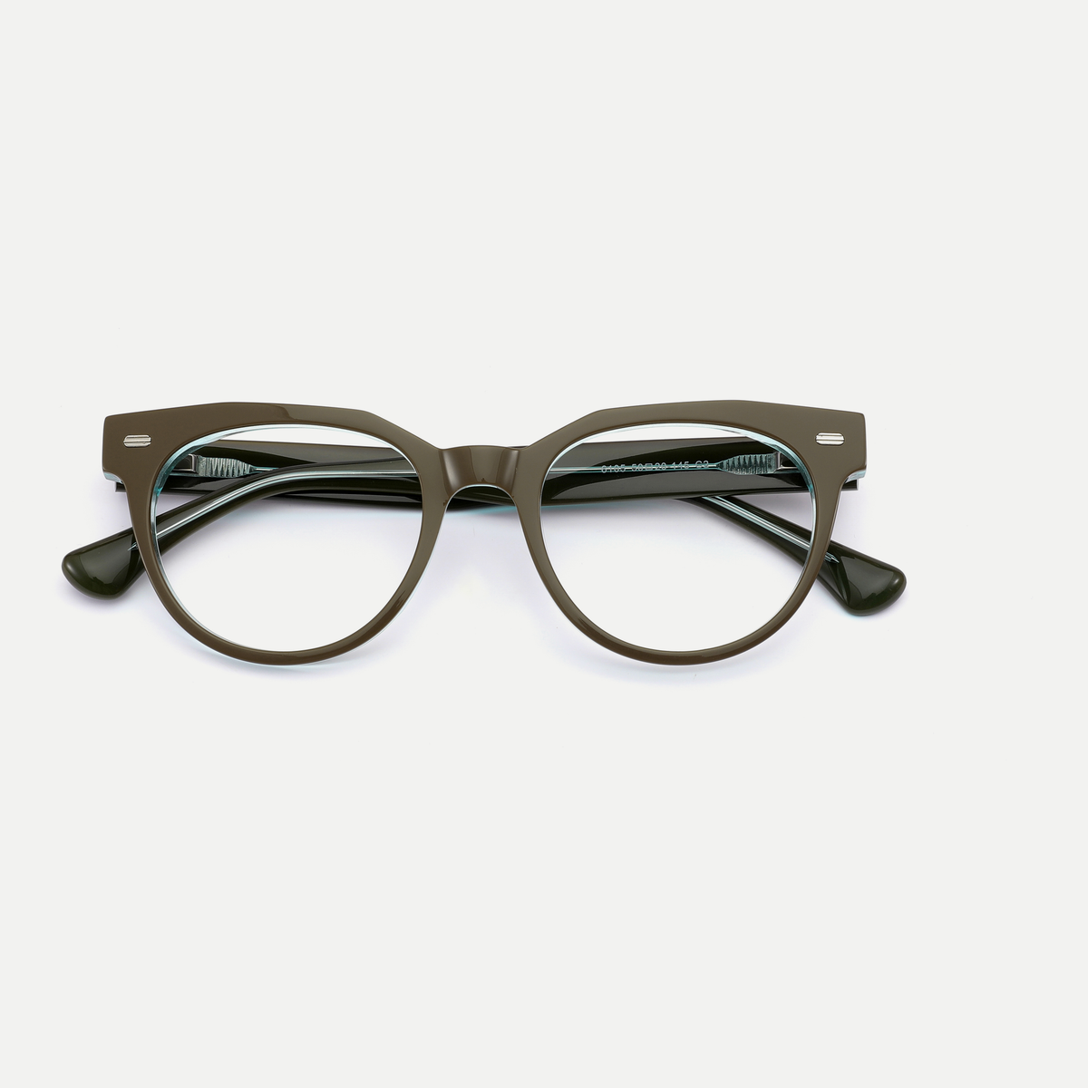 Helena dark brown acetate eyeglasses, inner temple detail