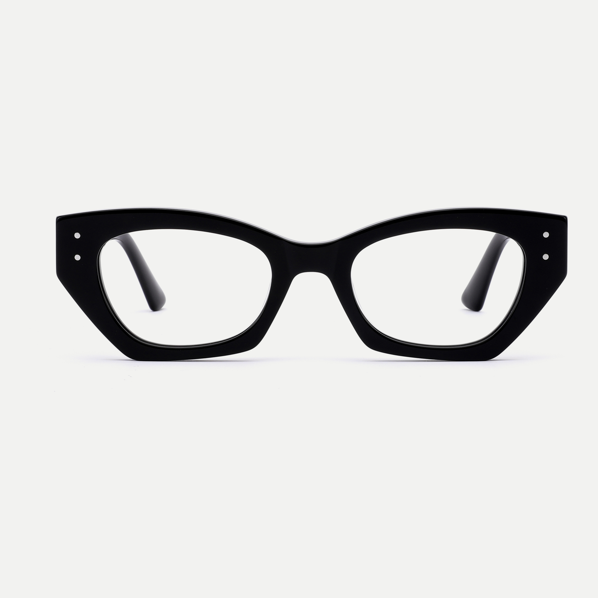Viola black acetate eyeglasses, front view