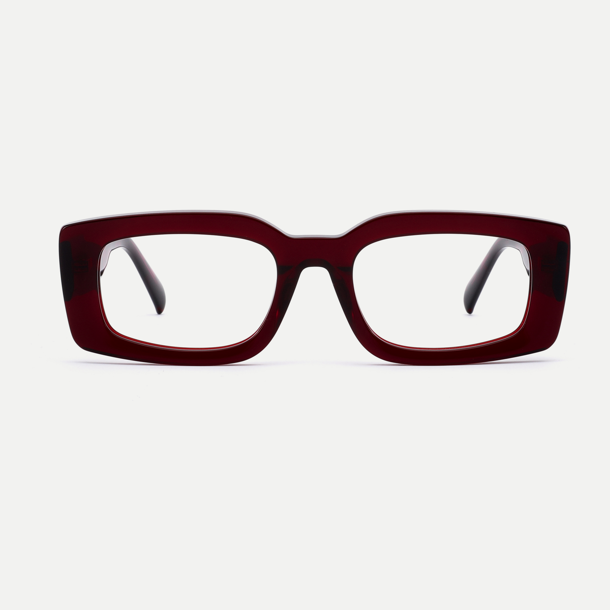Thea burgundy acetate eyeglasses, front view