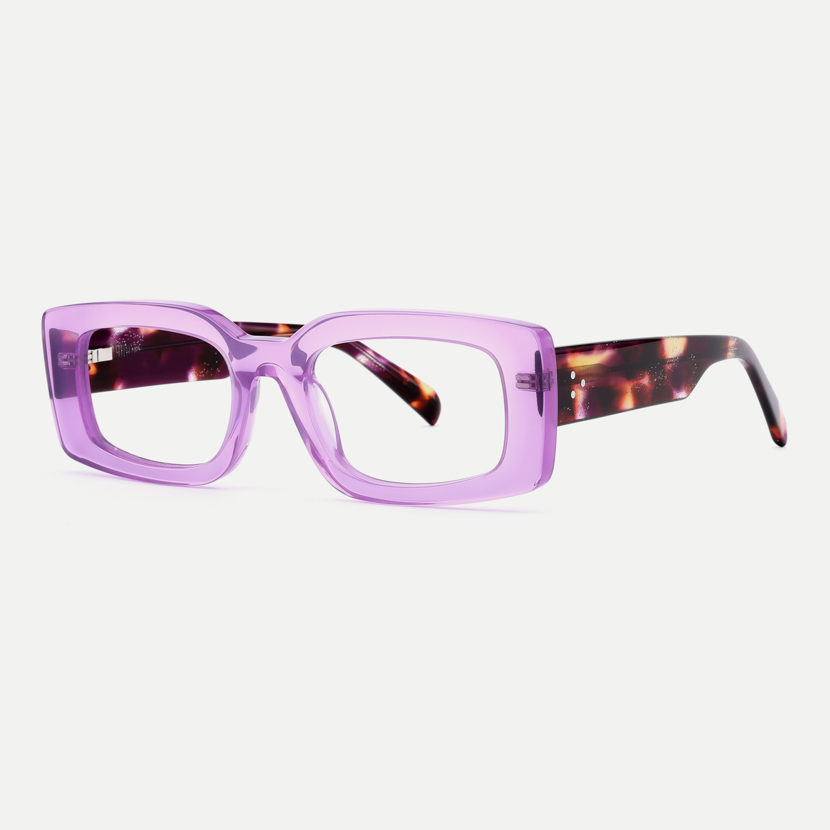 Thea purple acetate eyeglasses, angled view