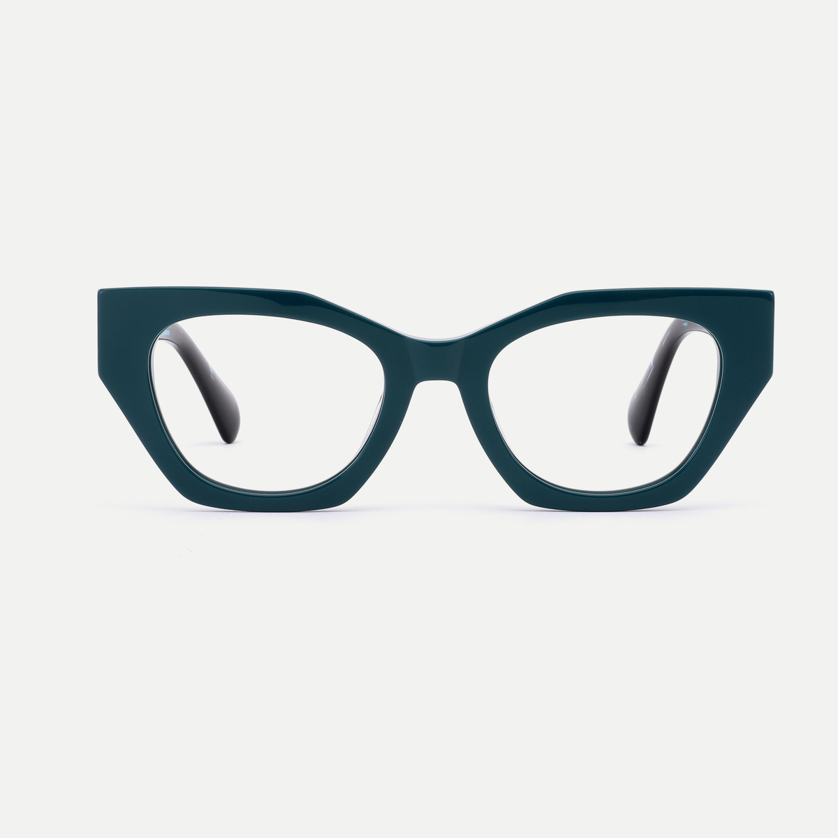 Daphne deep teal acetate eyeglasses, front view