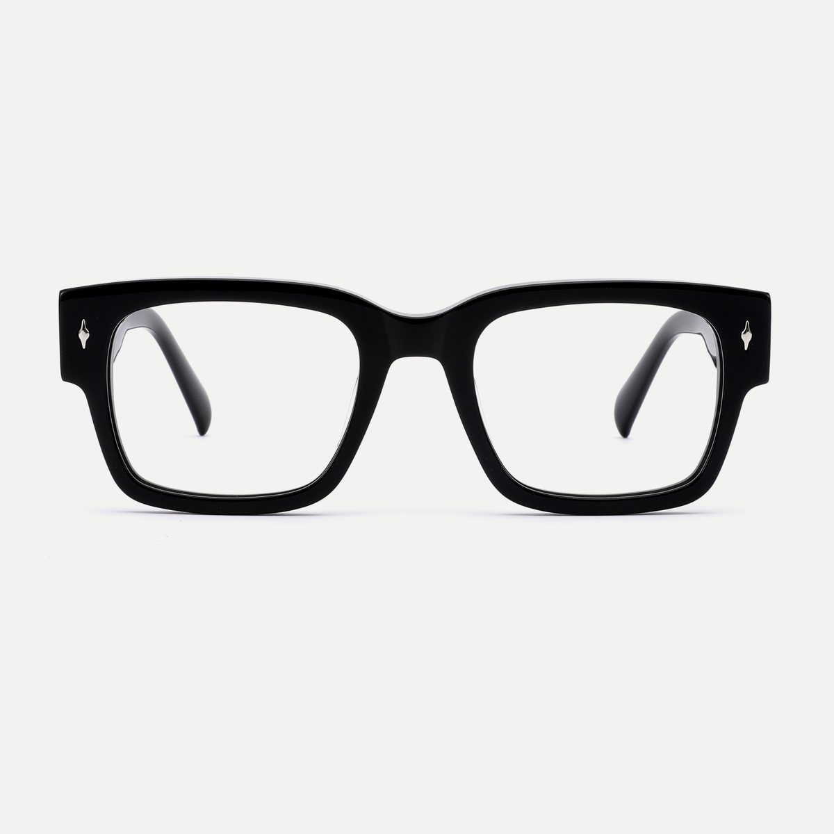 Ingrid black acetate eyeglasses, front view