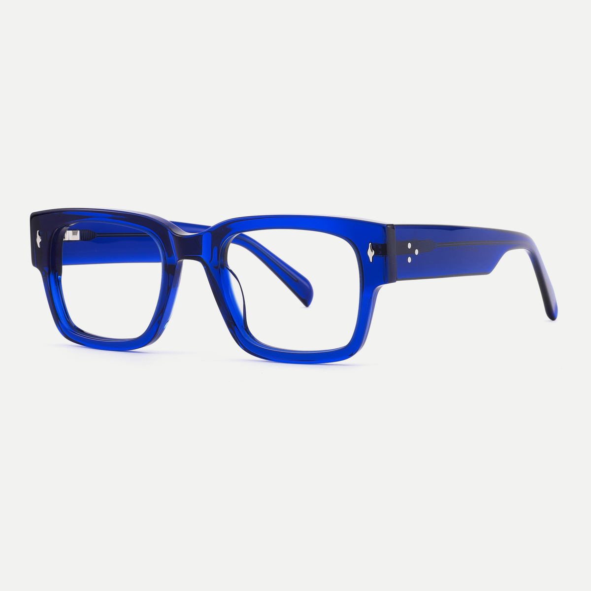 Ingrid cobalt blue acetate eyeglasses, angled view