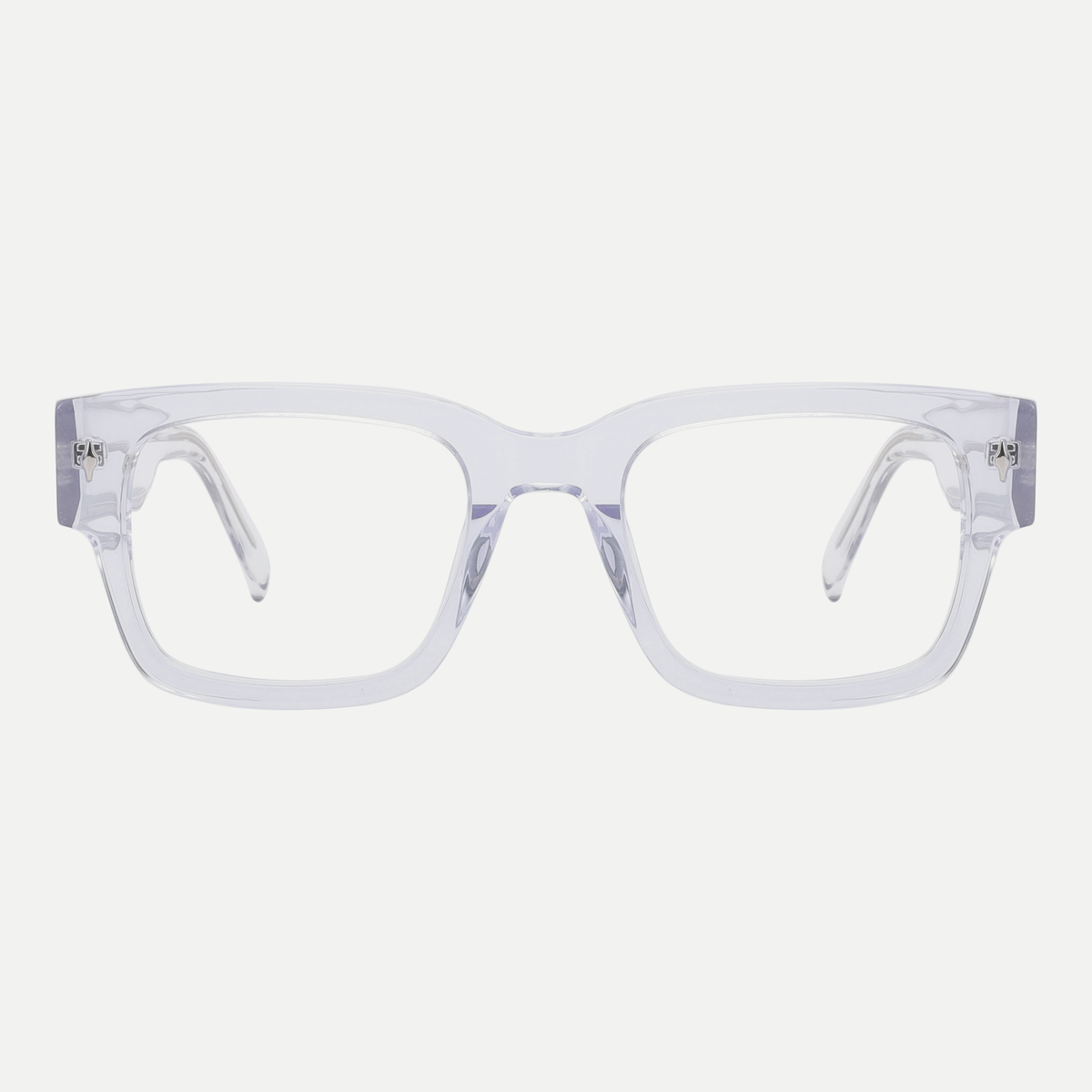 Ingrid crystal clear acetate eyeglasses, front view