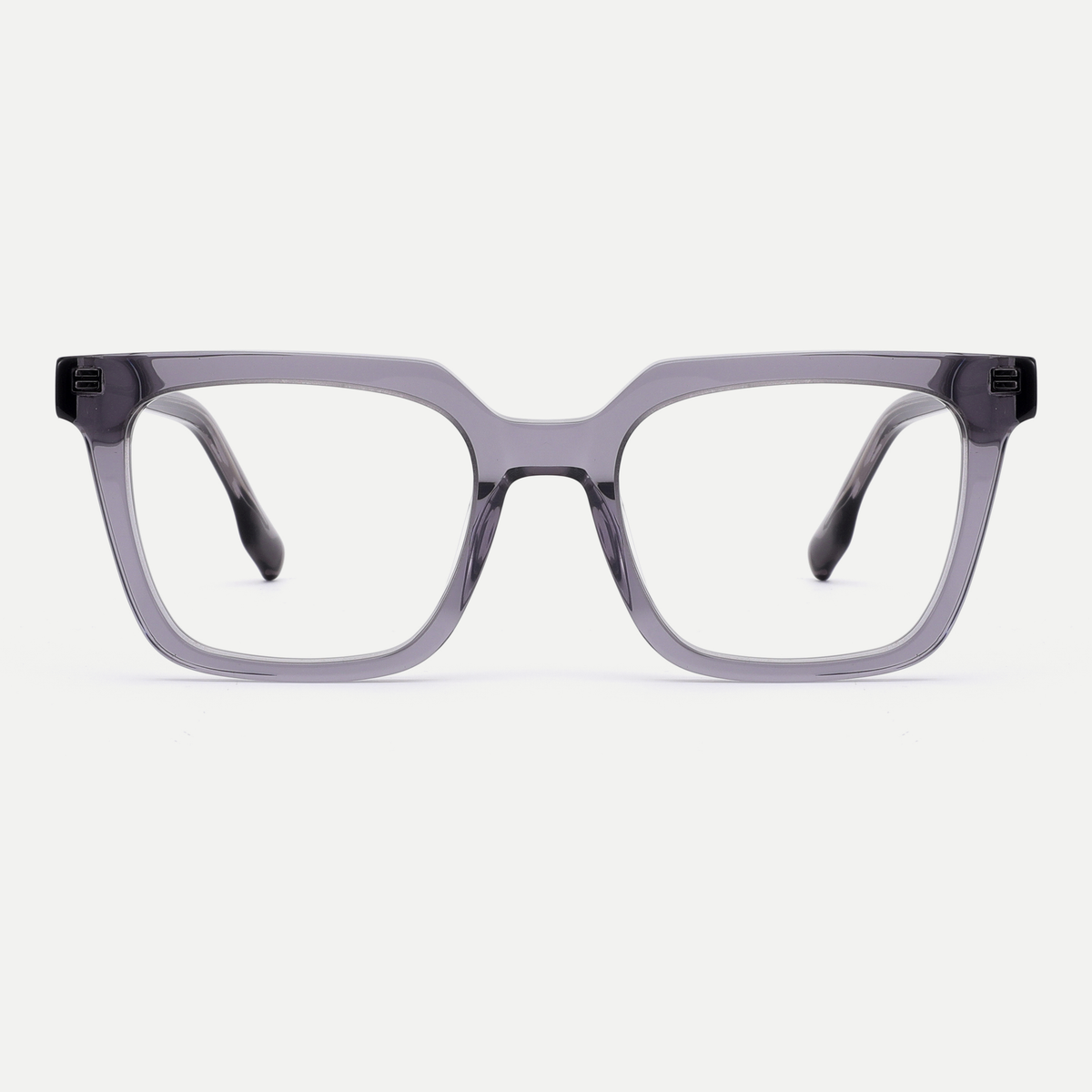 Odette smoke gray acetate eyeglasses, front view