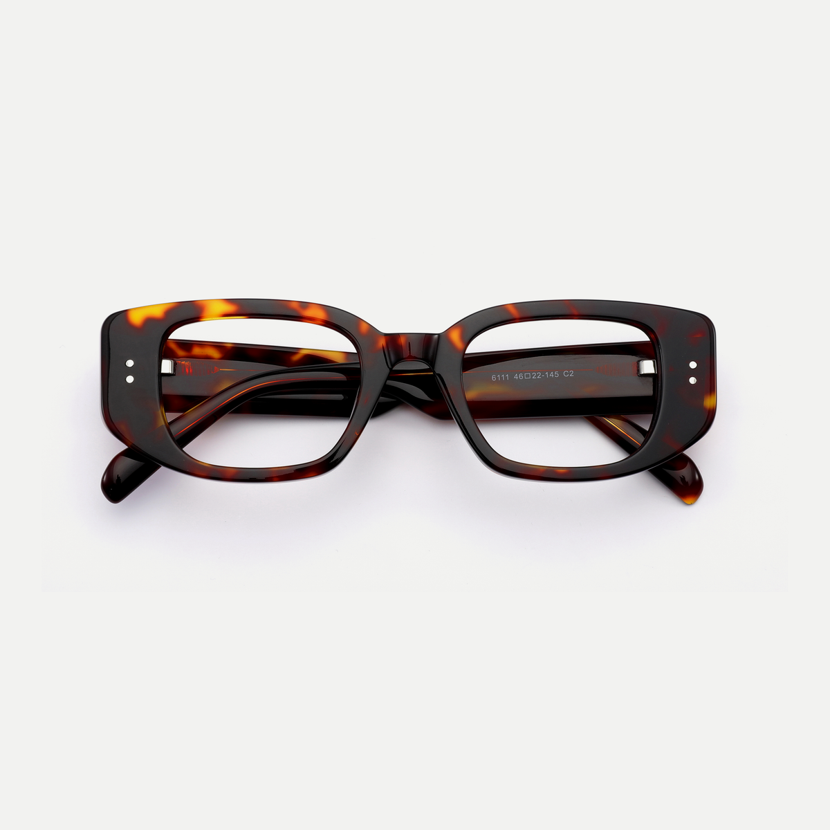 Maeve tortoise acetate eyeglasses, inner temple detail