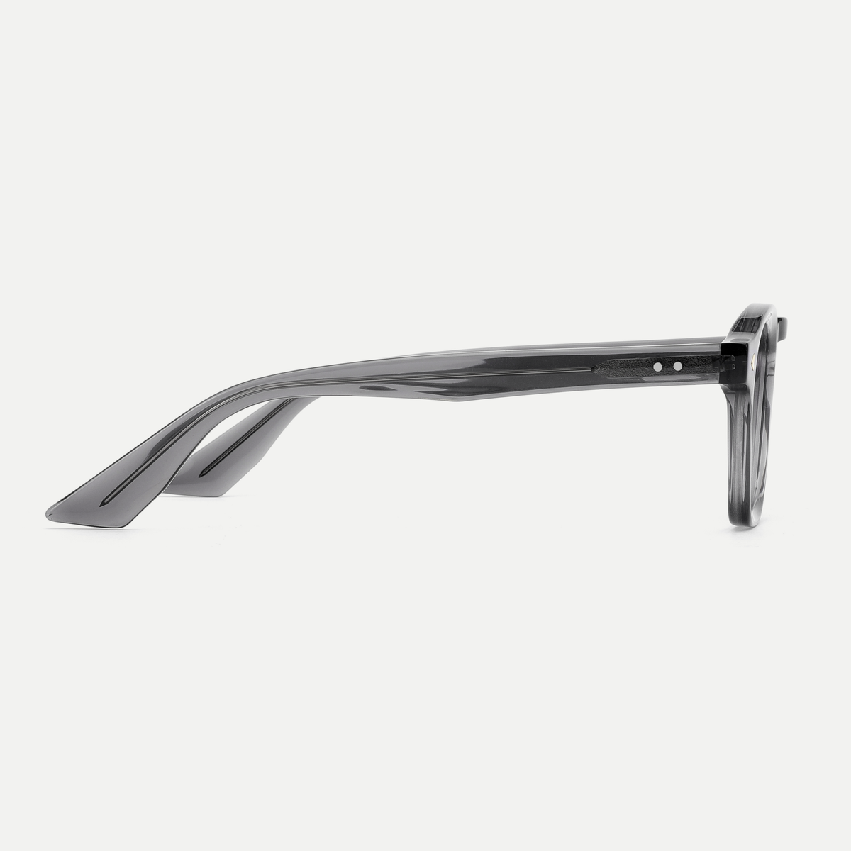 Sylvie crystal gray acetate eyeglasses, side detail