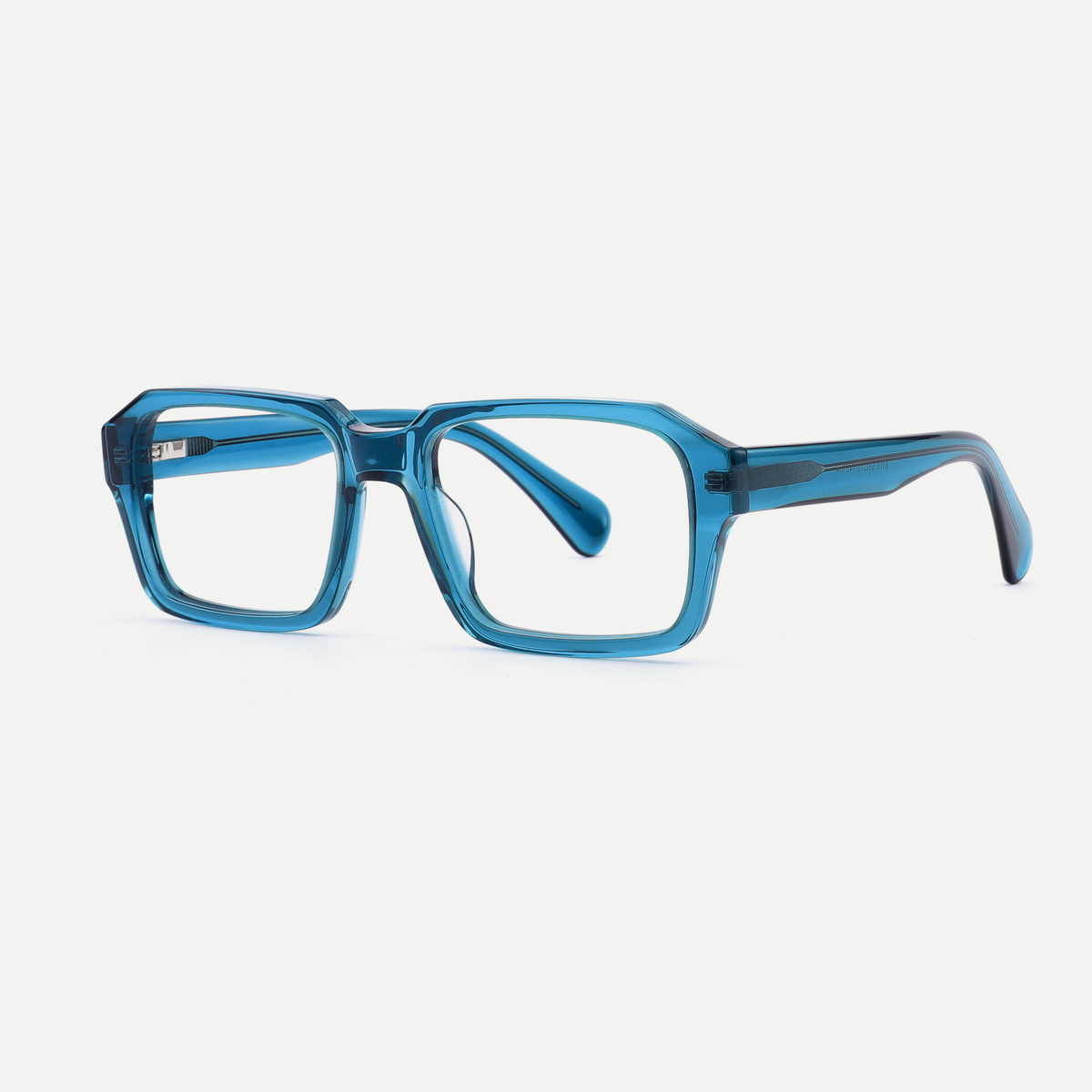 Ines crystal blue acetate eyeglasses, angled view