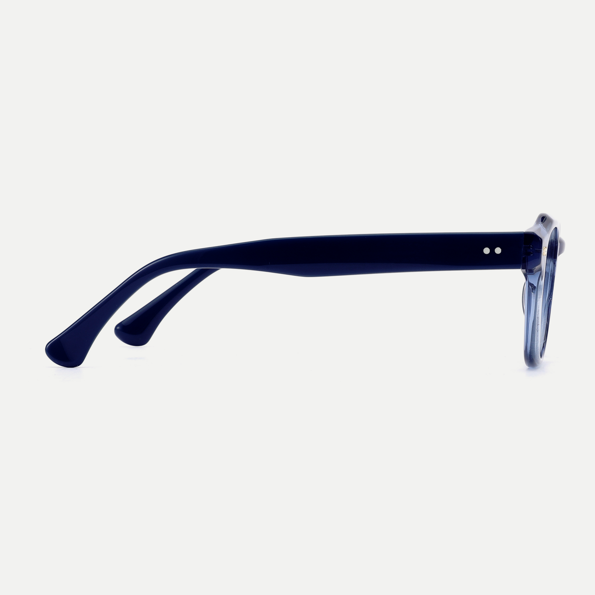 Alma crystal blue acetate eyeglasses, side detail
