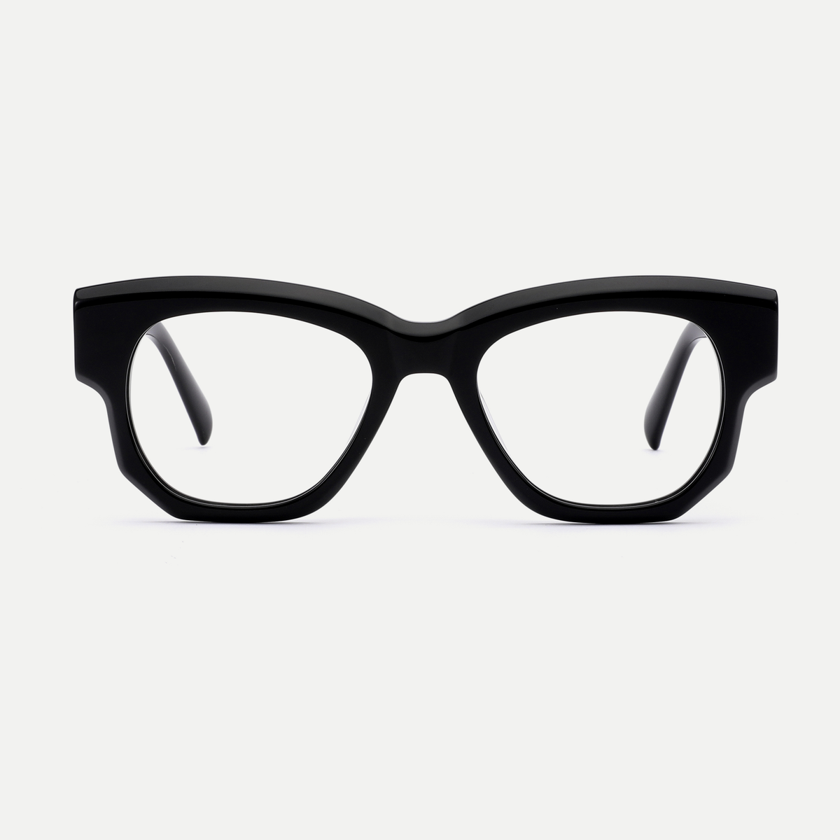 Giselle black acetate eyeglasses, front view