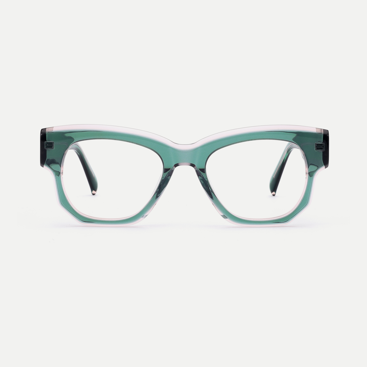 Giselle crystal mint / pink acetate eyeglasses, front view