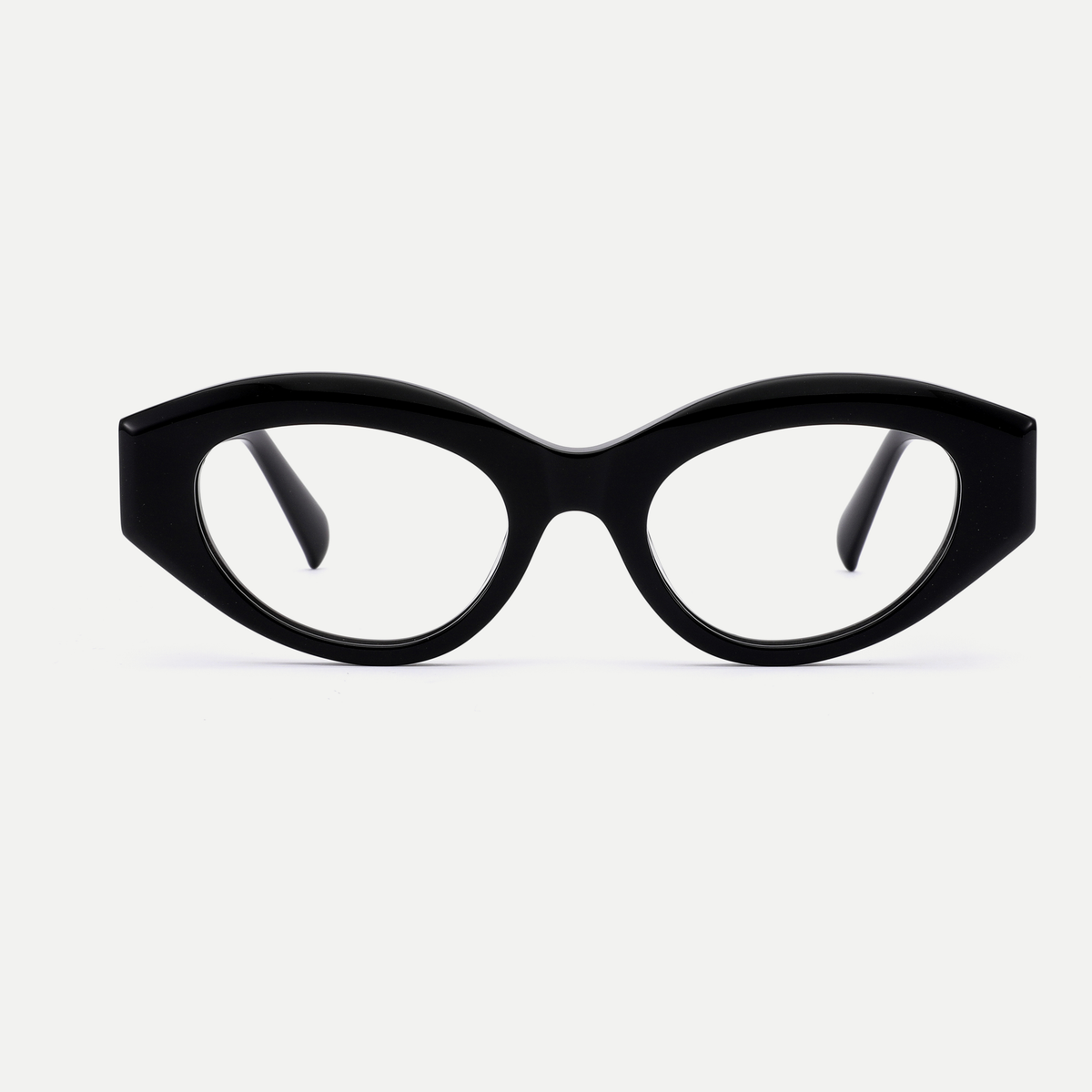 Lola black acetate eyeglasses, front view