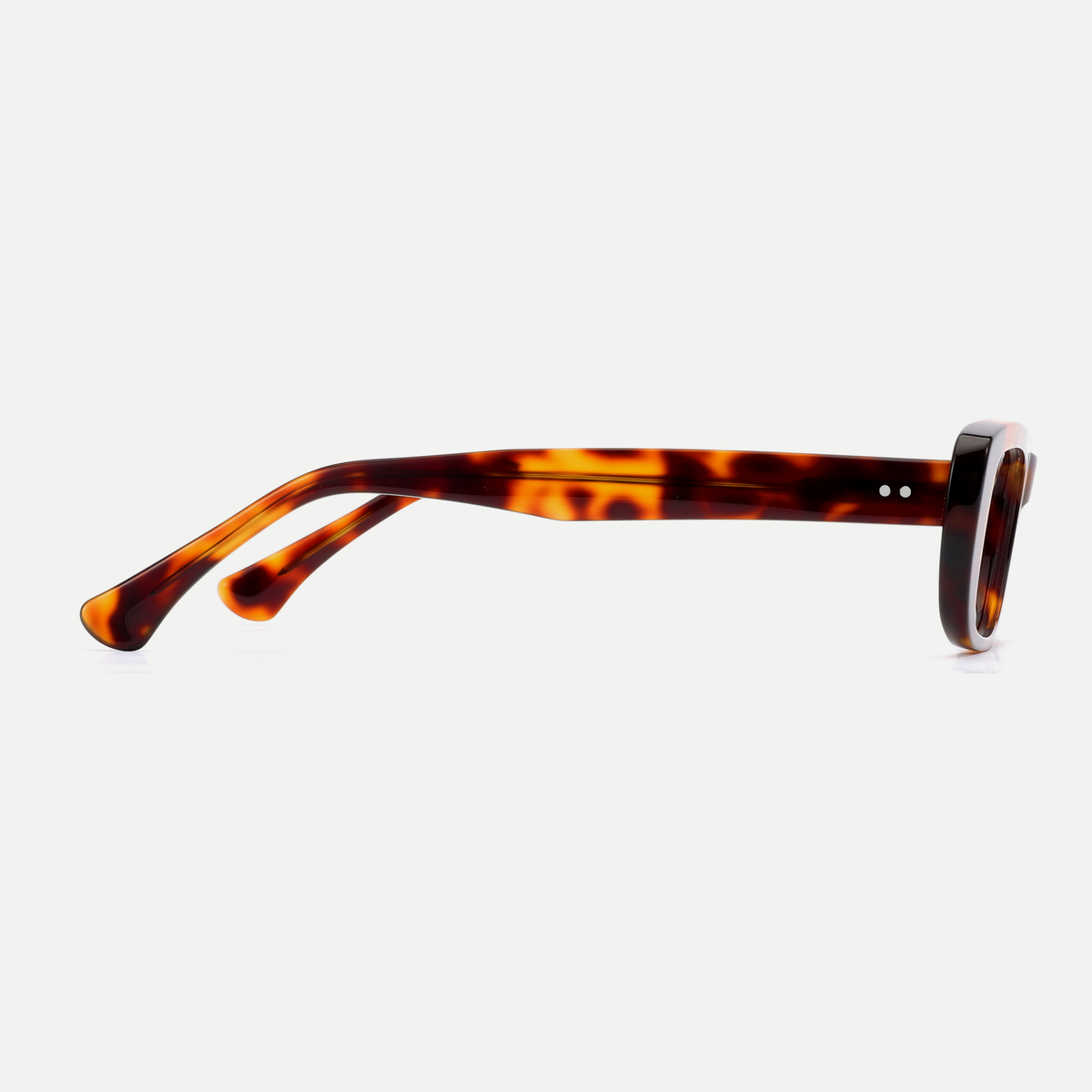 Mabel dark tortoise acetate eyeglasses, side detail