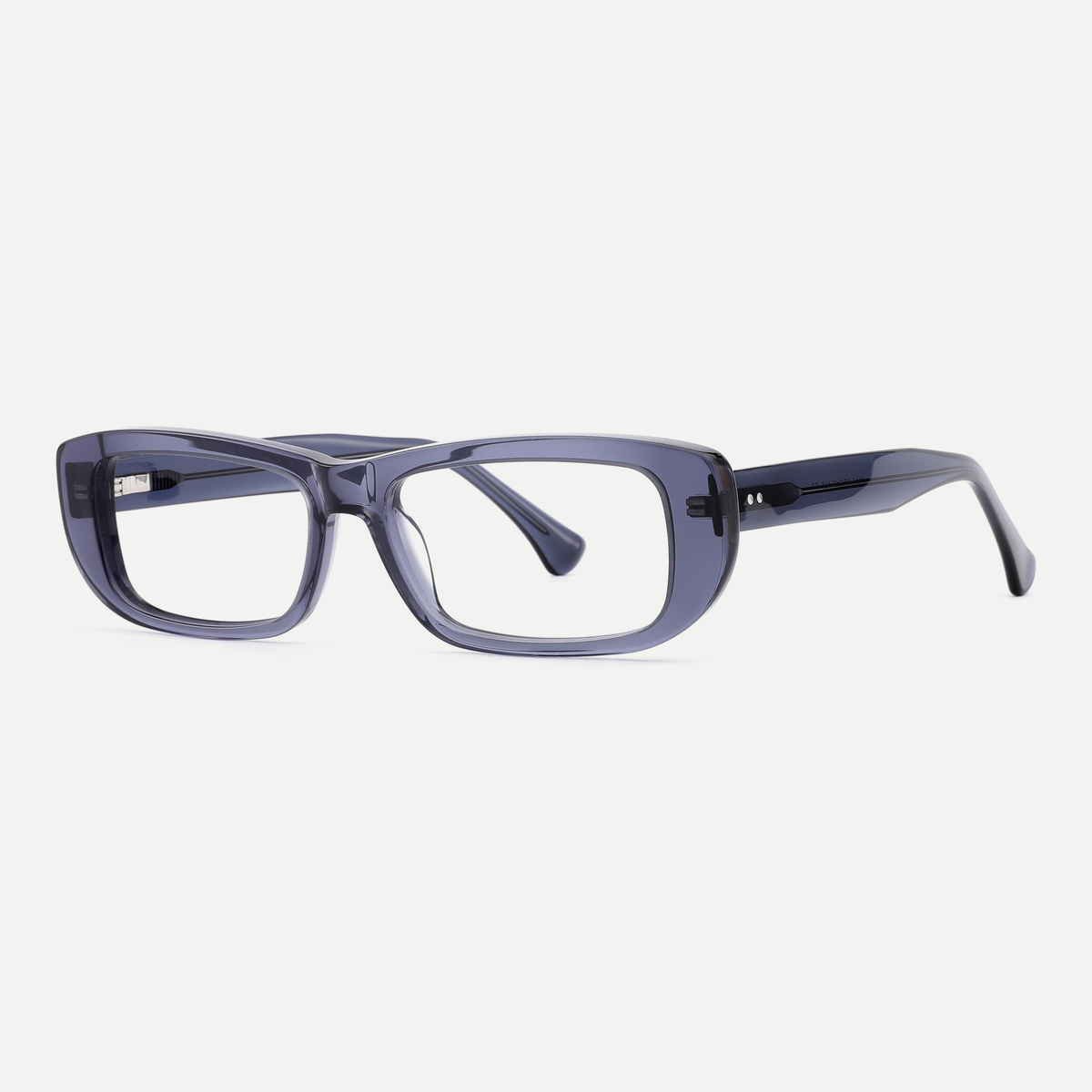 Mabel smoke blue acetate eyeglasses, angled view