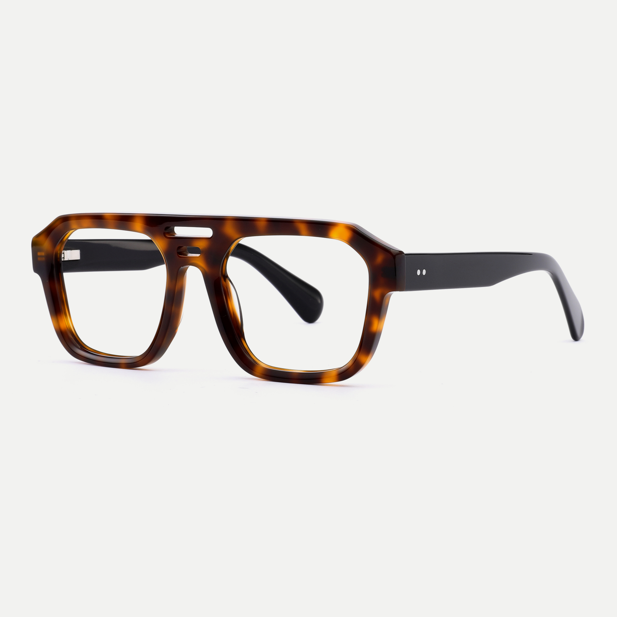 Petra tortoise acetate eyeglasses, angled view