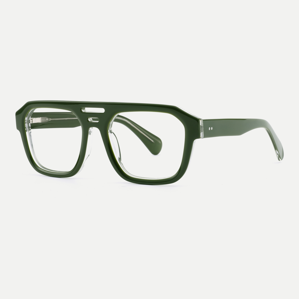 Petra forest green acetate eyeglasses, angled view