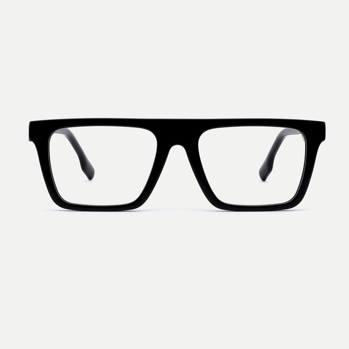 Adele black acetate eyeglasses, front view