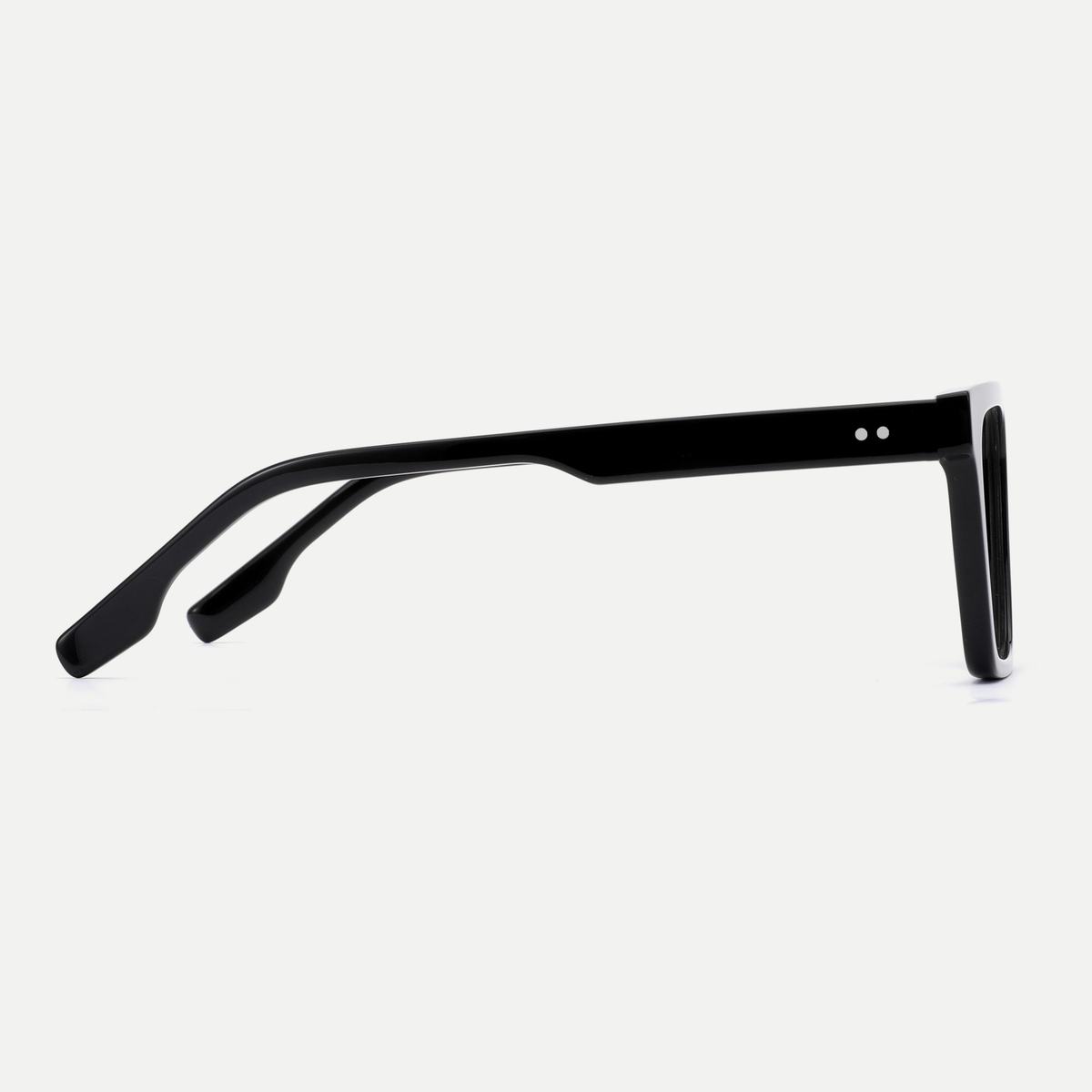Adele black acetate eyeglasses, side detail