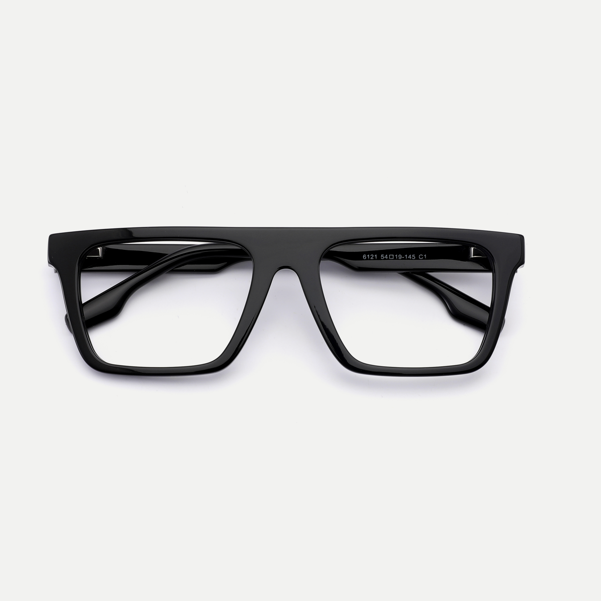 Adele black acetate eyeglasses, inner temple detail