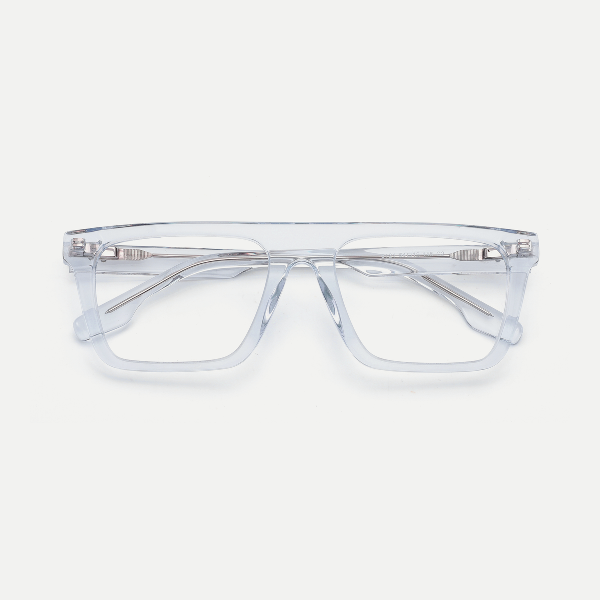 Adele crystal ice blue acetate eyeglasses, inner temple detail