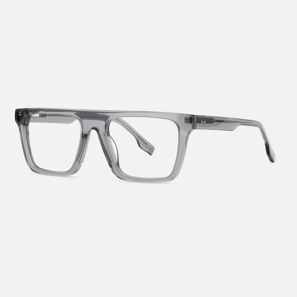 Adele smoke gray acetate eyeglasses, angled view
