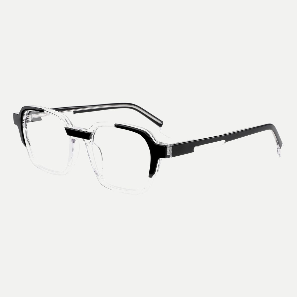 Margot black / crystal clear acetate eyeglasses, angled view