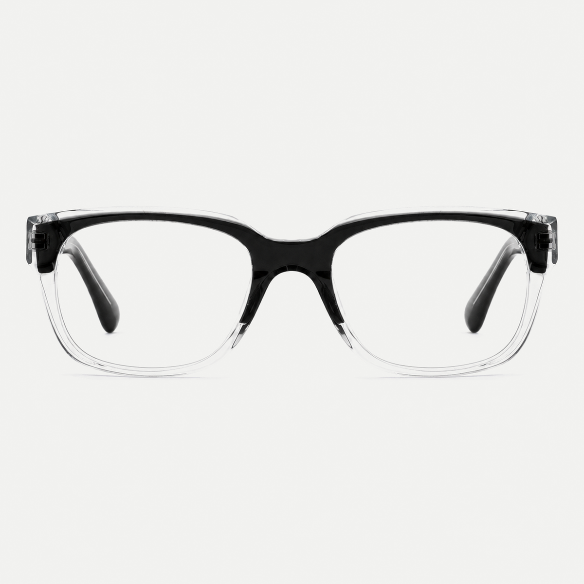 Celeste black / crystal clear acetate eyeglasses, front view