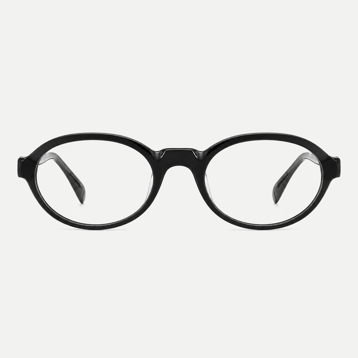 Laurel black eyeglasses, front view