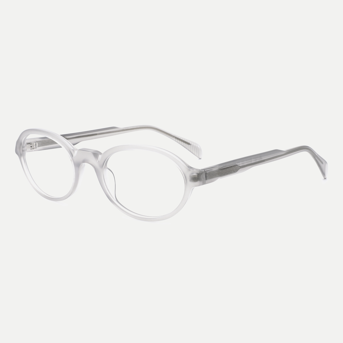 Laurel crystal clear eyeglasses, 45-degree view