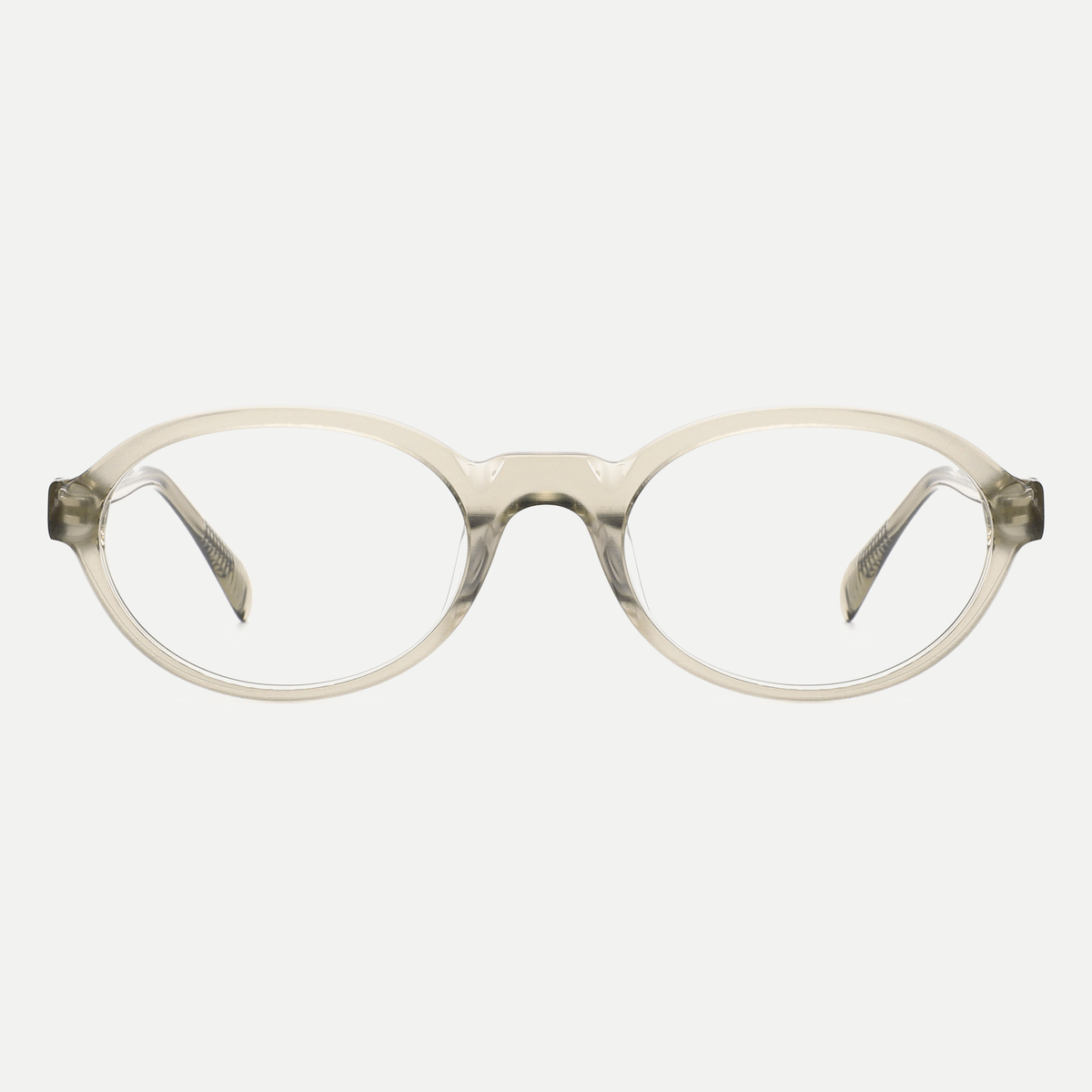 Laurel crystal champagne eyeglasses, front view