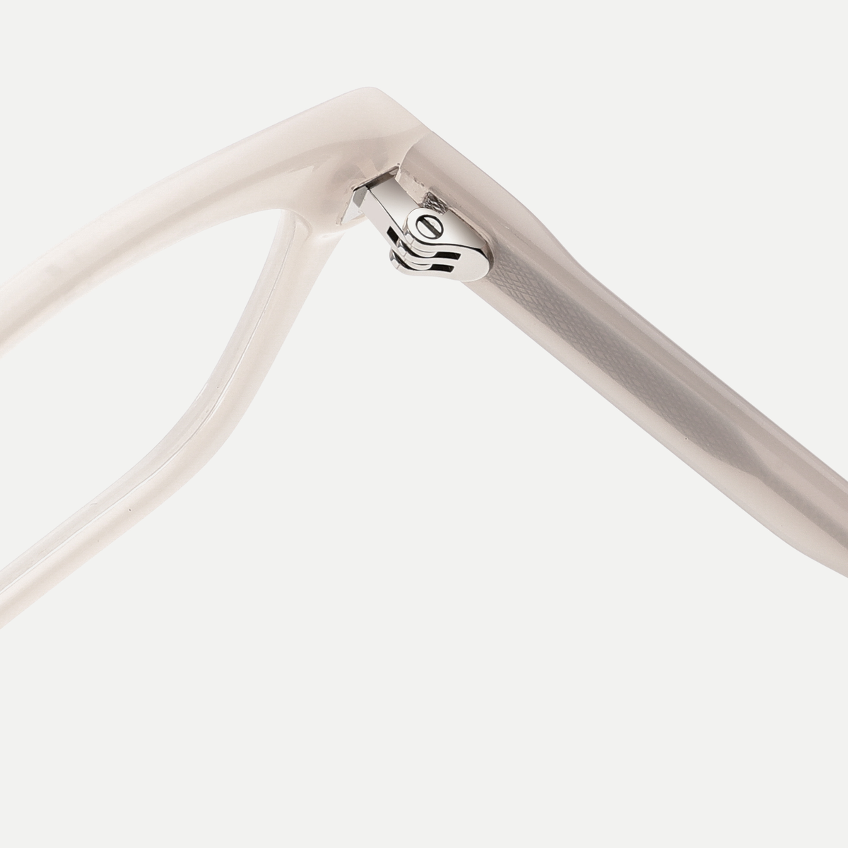 Cecily blush eyeglasses, inner hinge detail