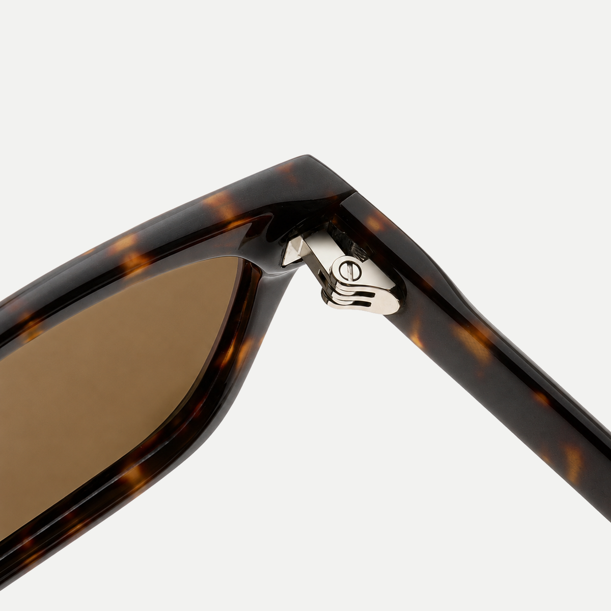 Seren dark tortoise / brown sunglasses, frame detail