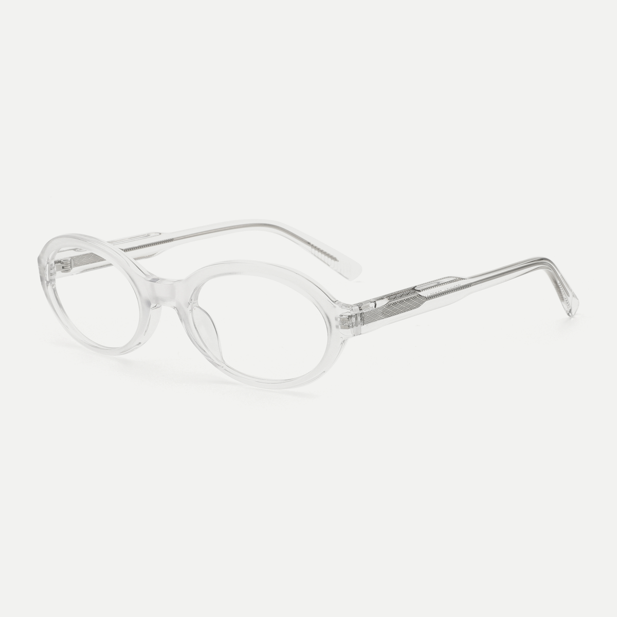 Colette crystal clear acetate eyeglasses, angled view