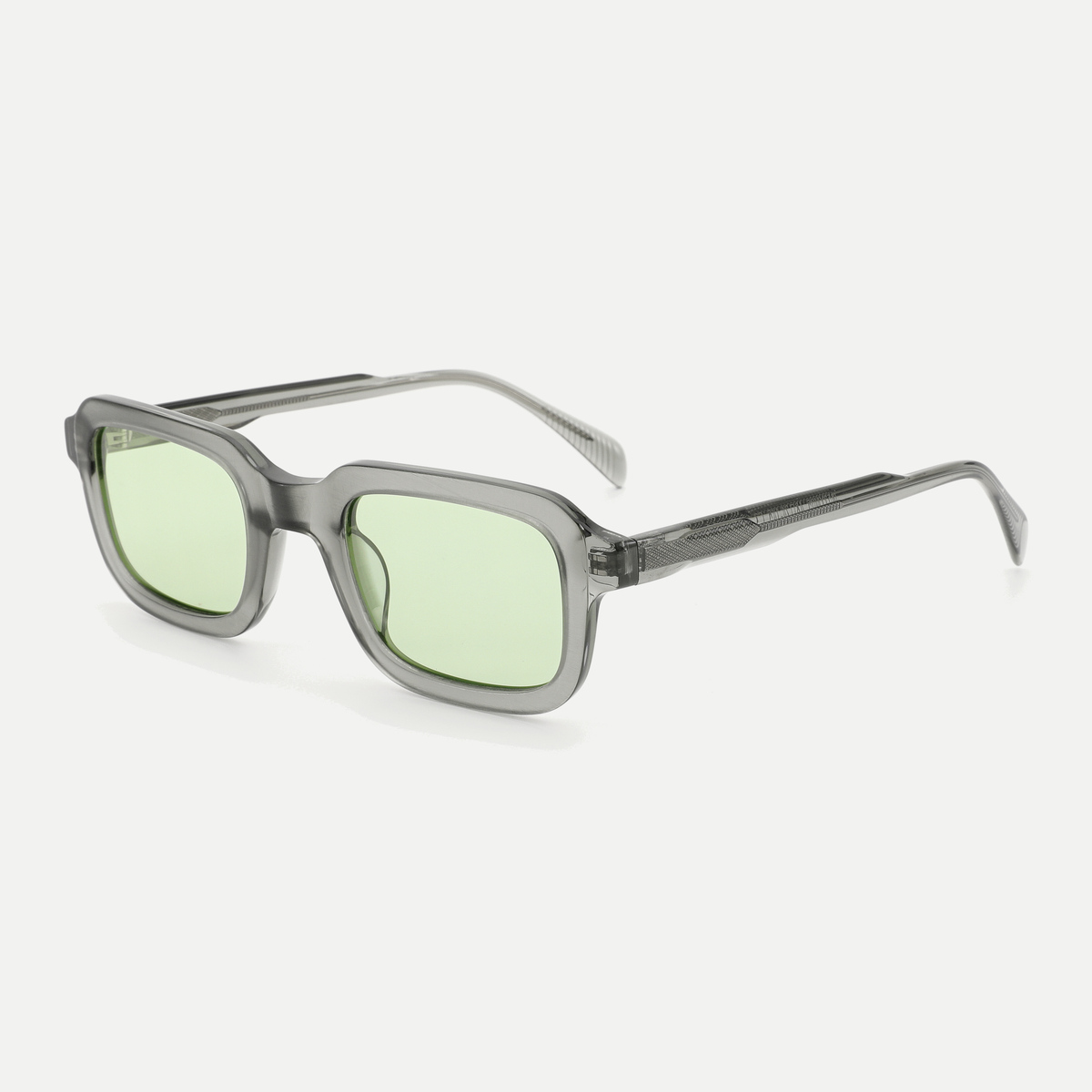 Wren crystal gray / light green sunglasses, 45-degree view