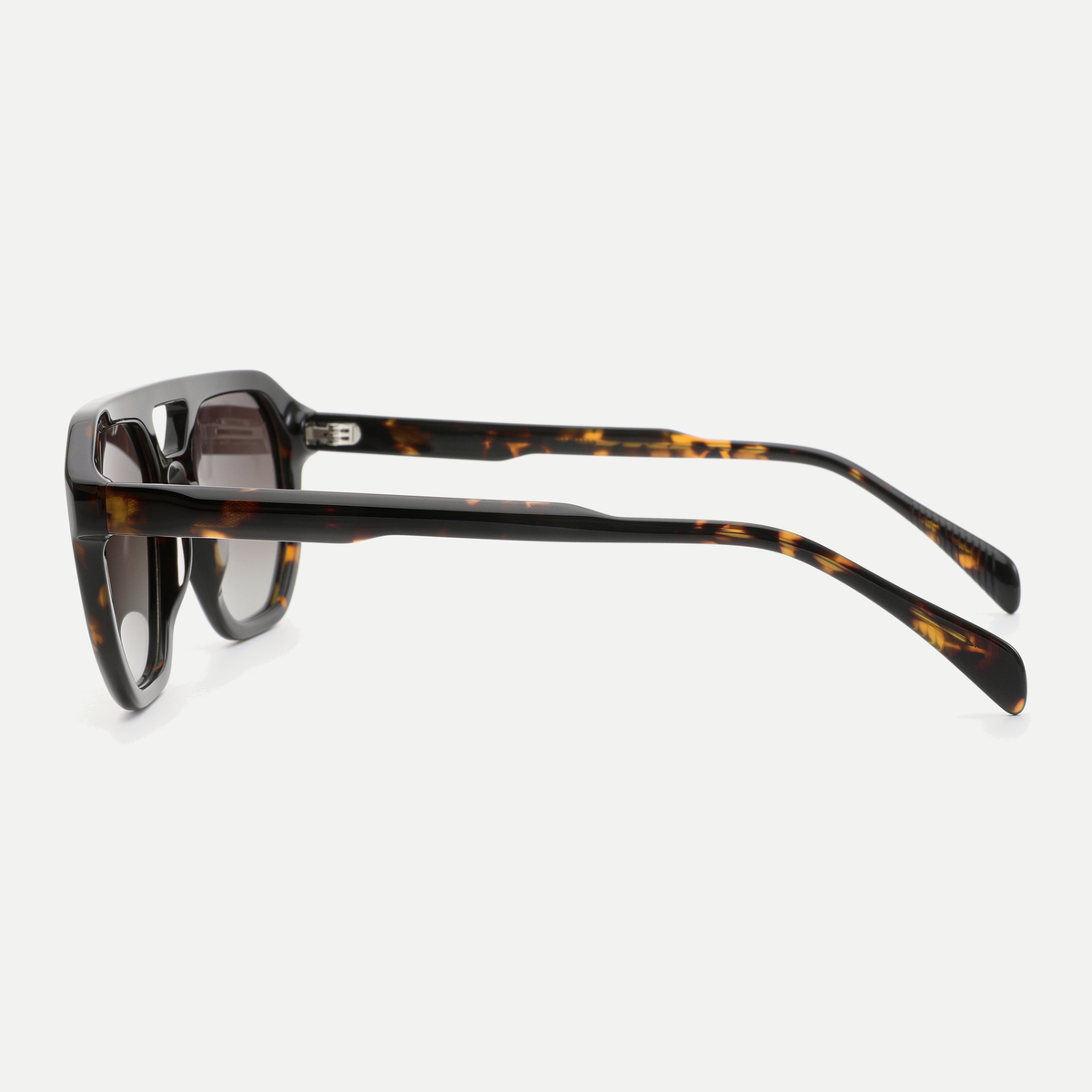 Morgan dark tortoise / brown gradient sunglasses, 90-degree side view