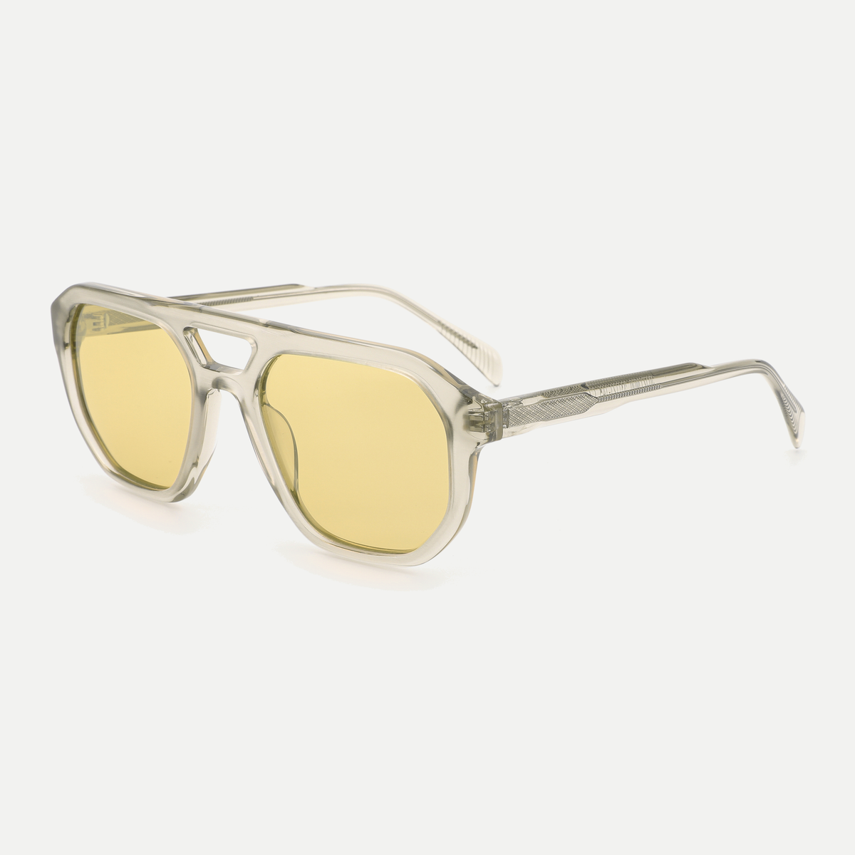 Morgan crystal champagne / yellow sunglasses, 45-degree view