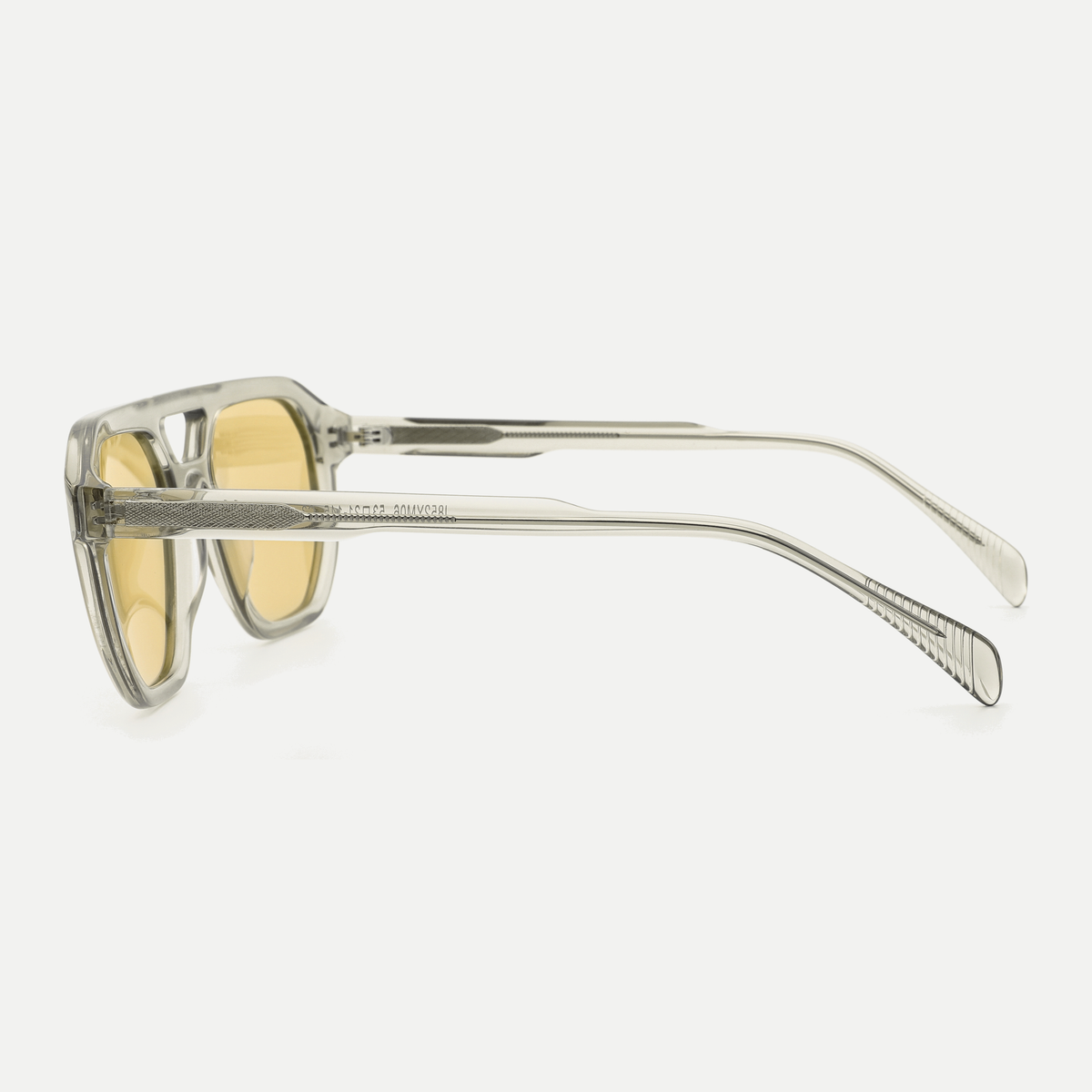 Morgan crystal champagne / yellow sunglasses, 90-degree side view