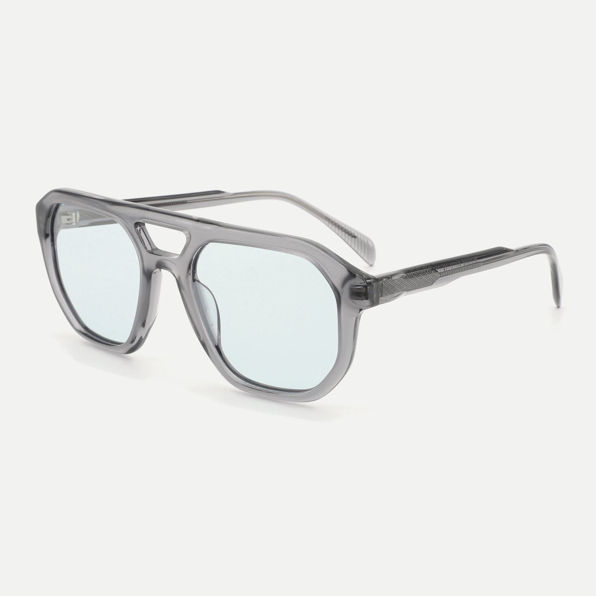 Morgan crystal gray / ice blue sunglasses, 45-degree view