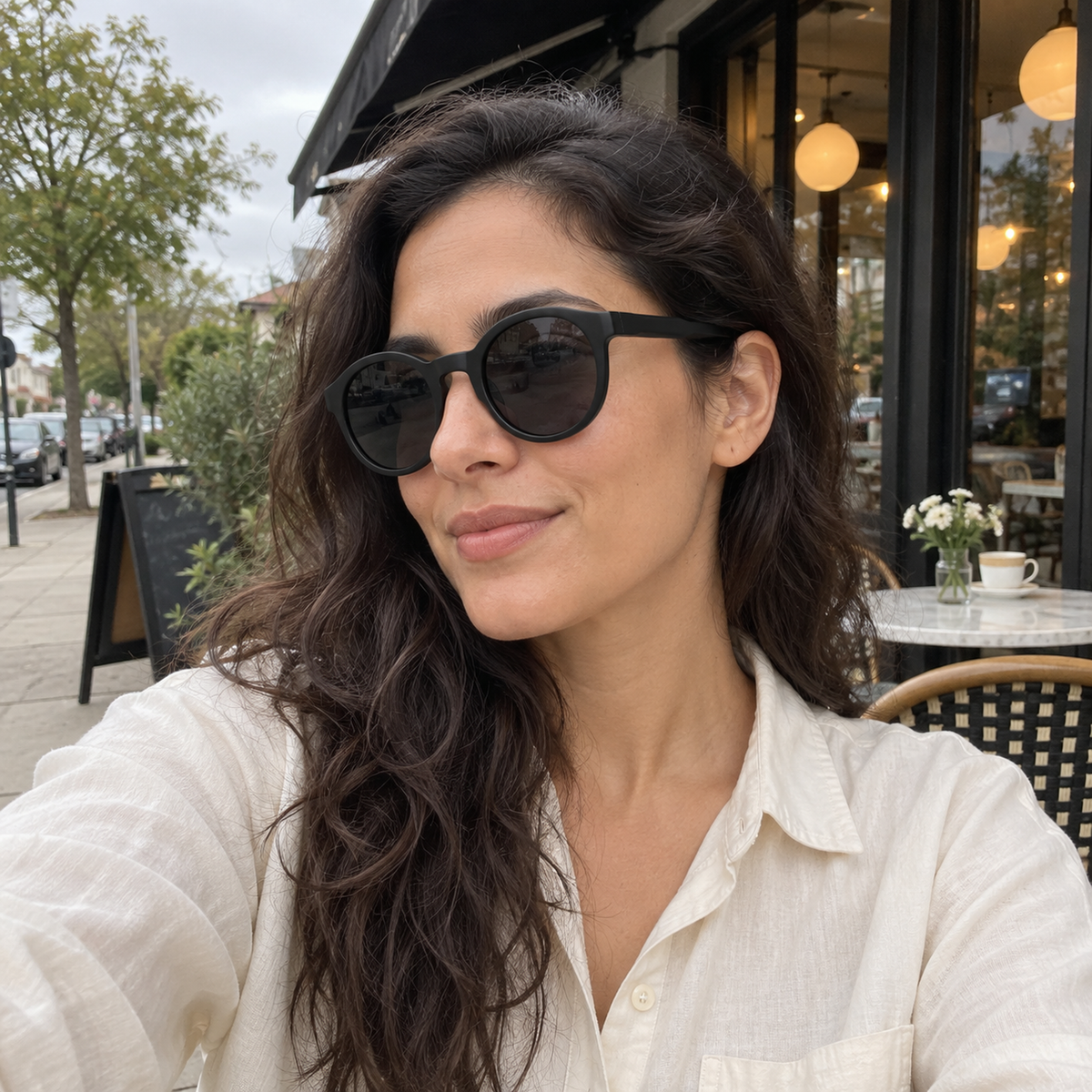 Dahlia black / smoke sunglasses, lifestyle view