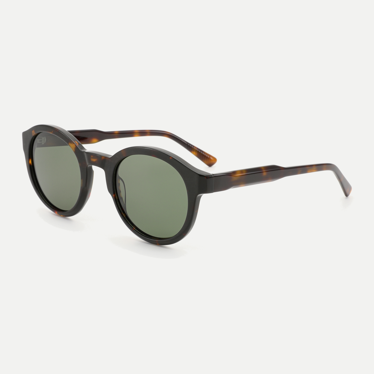 Dahlia dark tortoise / green sunglasses, 45-degree view