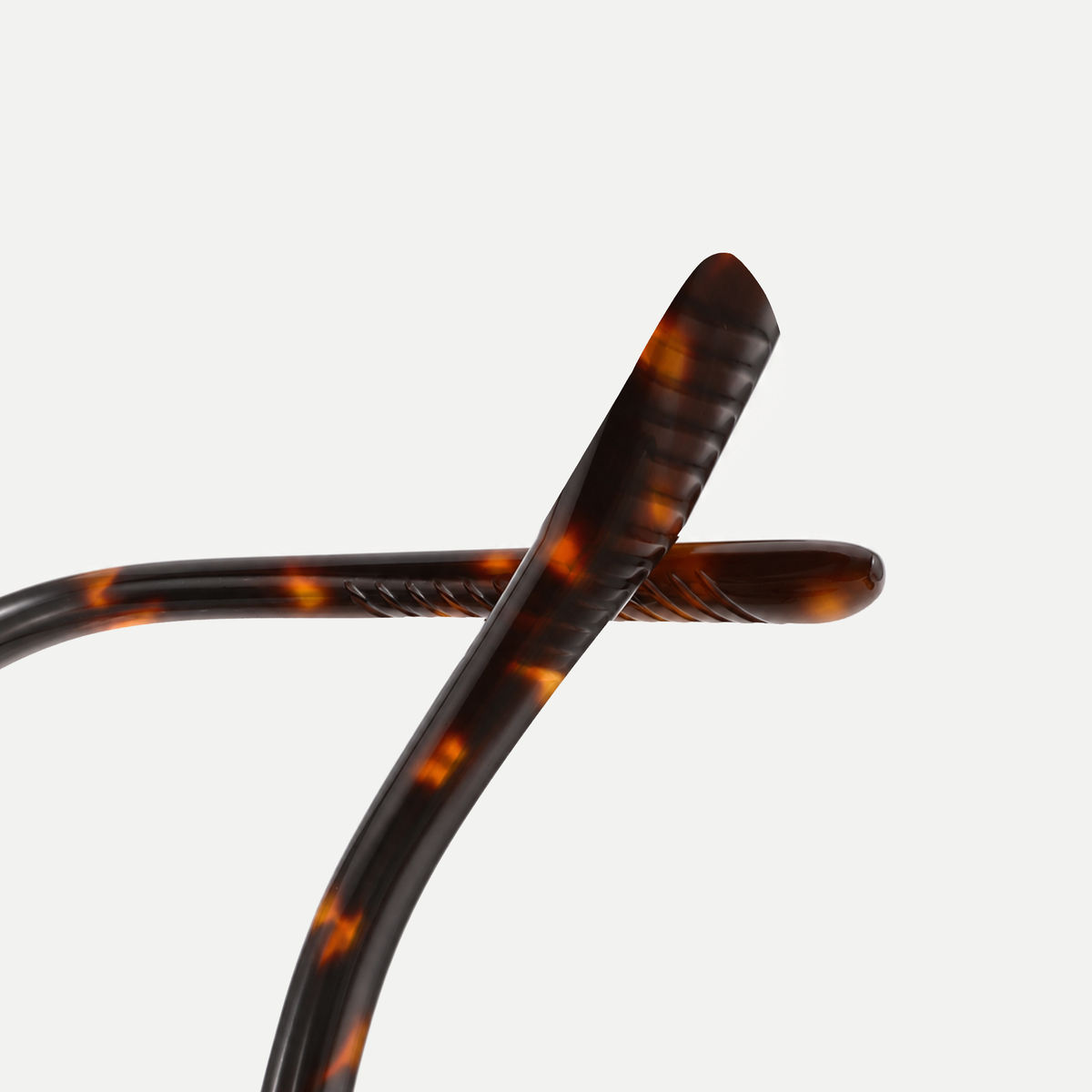 Dahlia dark tortoise / green sunglasses, frame detail