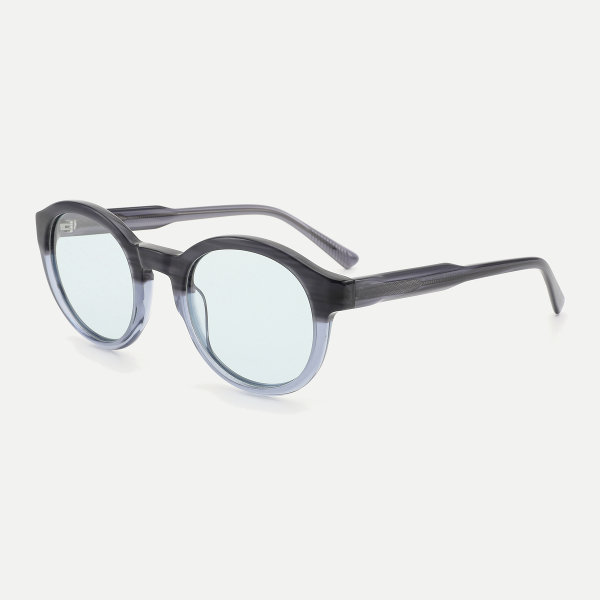 Dahlia blue gray fade / ice blue sunglasses, 45-degree view