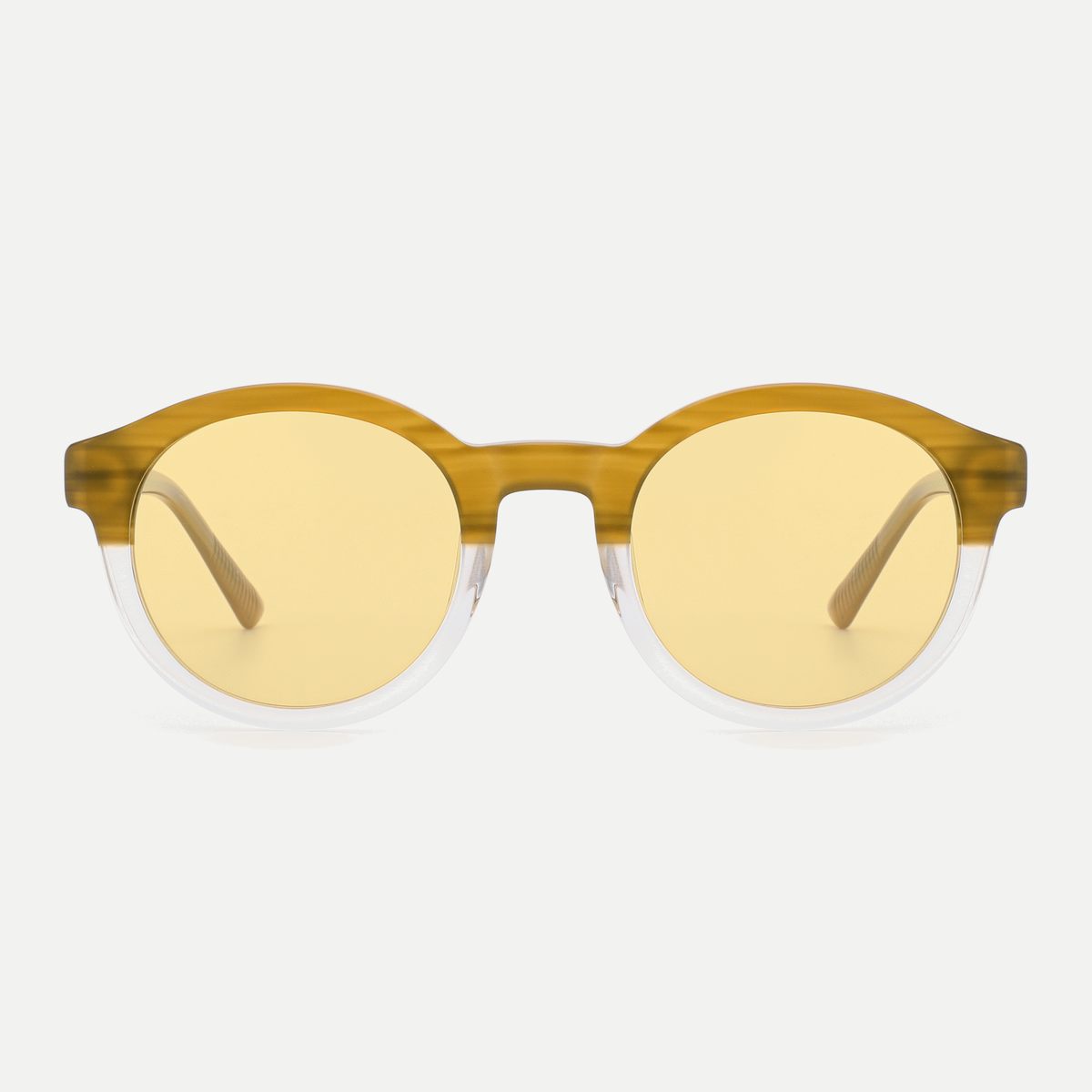 Dahlia honey amber fade / yellow sunglasses, front view