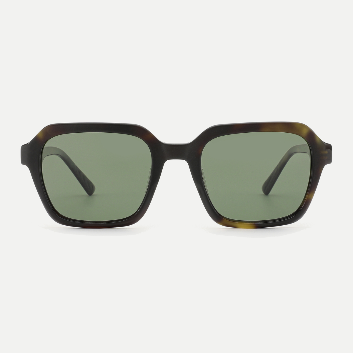 Skye dark tortoise / green sunglasses, front view