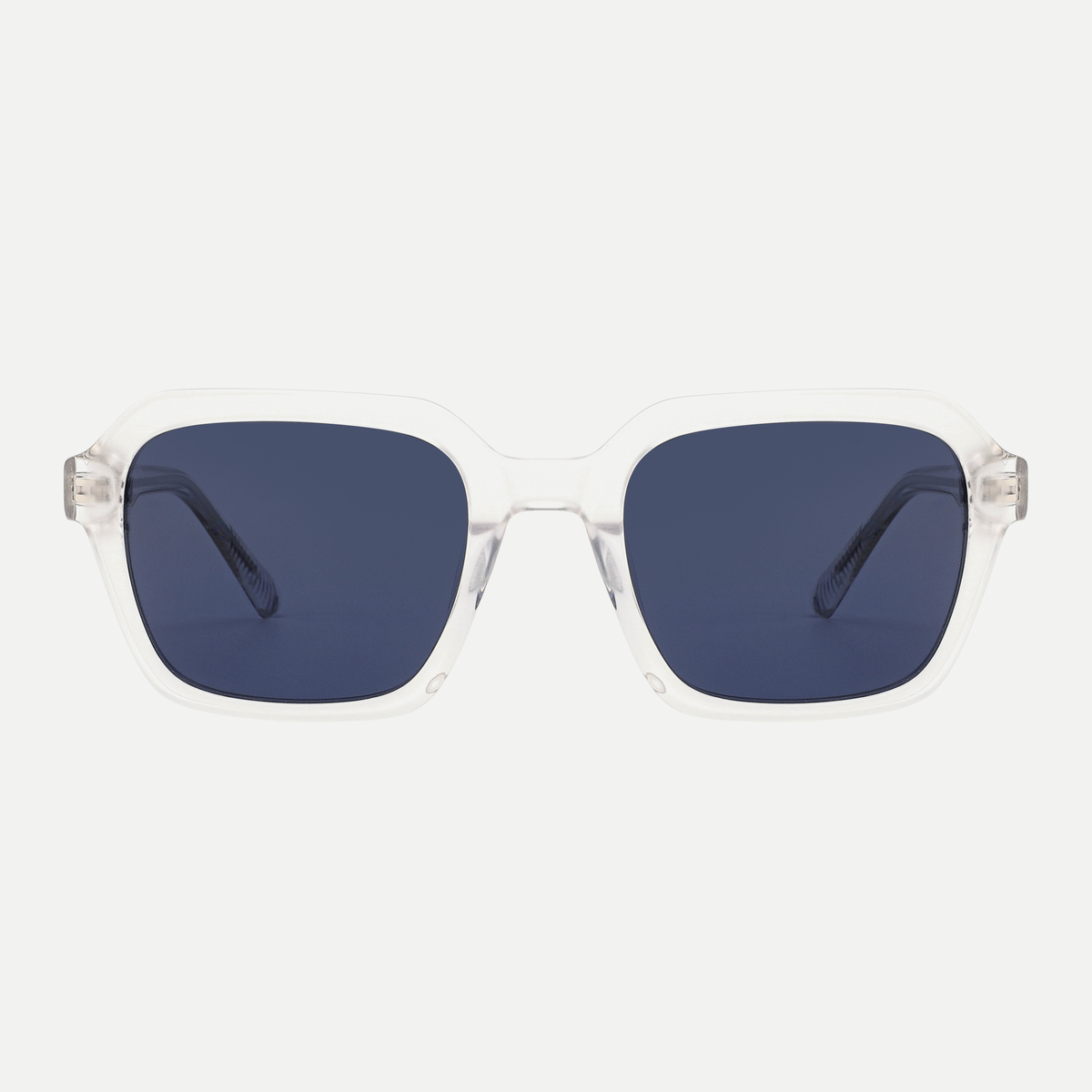 Skye crystal clear / slate blue sunglasses, front view