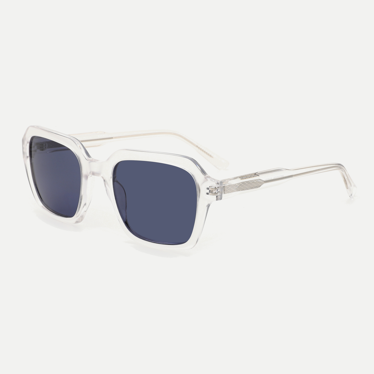 Skye crystal clear / slate blue sunglasses, 45-degree view