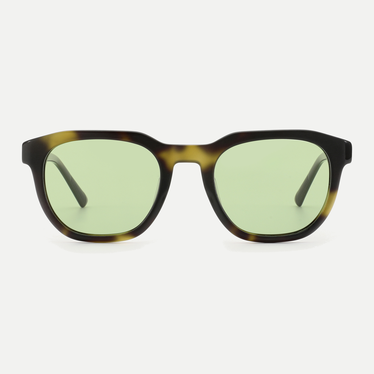 Aspen dark tortoise / light green sunglasses, front view