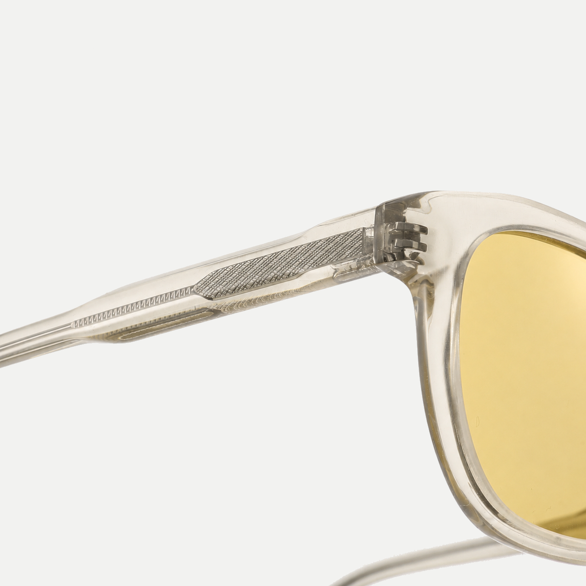 Aspen crystal champagne / yellow sunglasses, frame detail